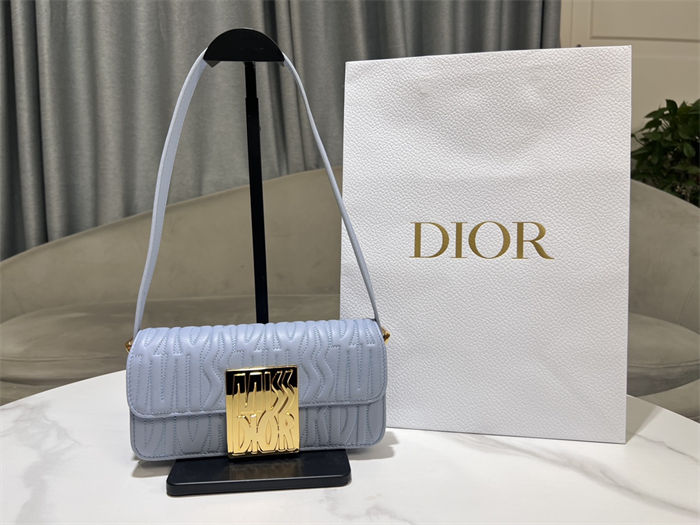 MISS DIOR FLAP BAG Quilted Miss Dior Allover Calfskin Blue High