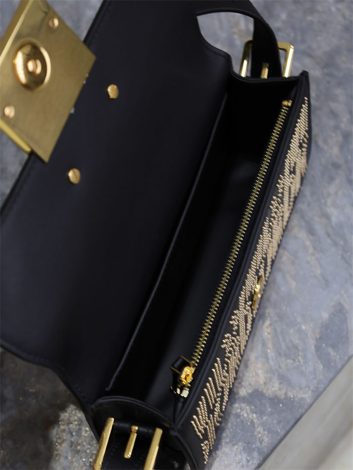 MISS DIOR FLAP BAG Miss Dior Allover Calfskin with Gold-Finish Studs High