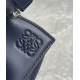 Small Puzzle bag in satin calfskin with jacquard strap Abyss Blue High