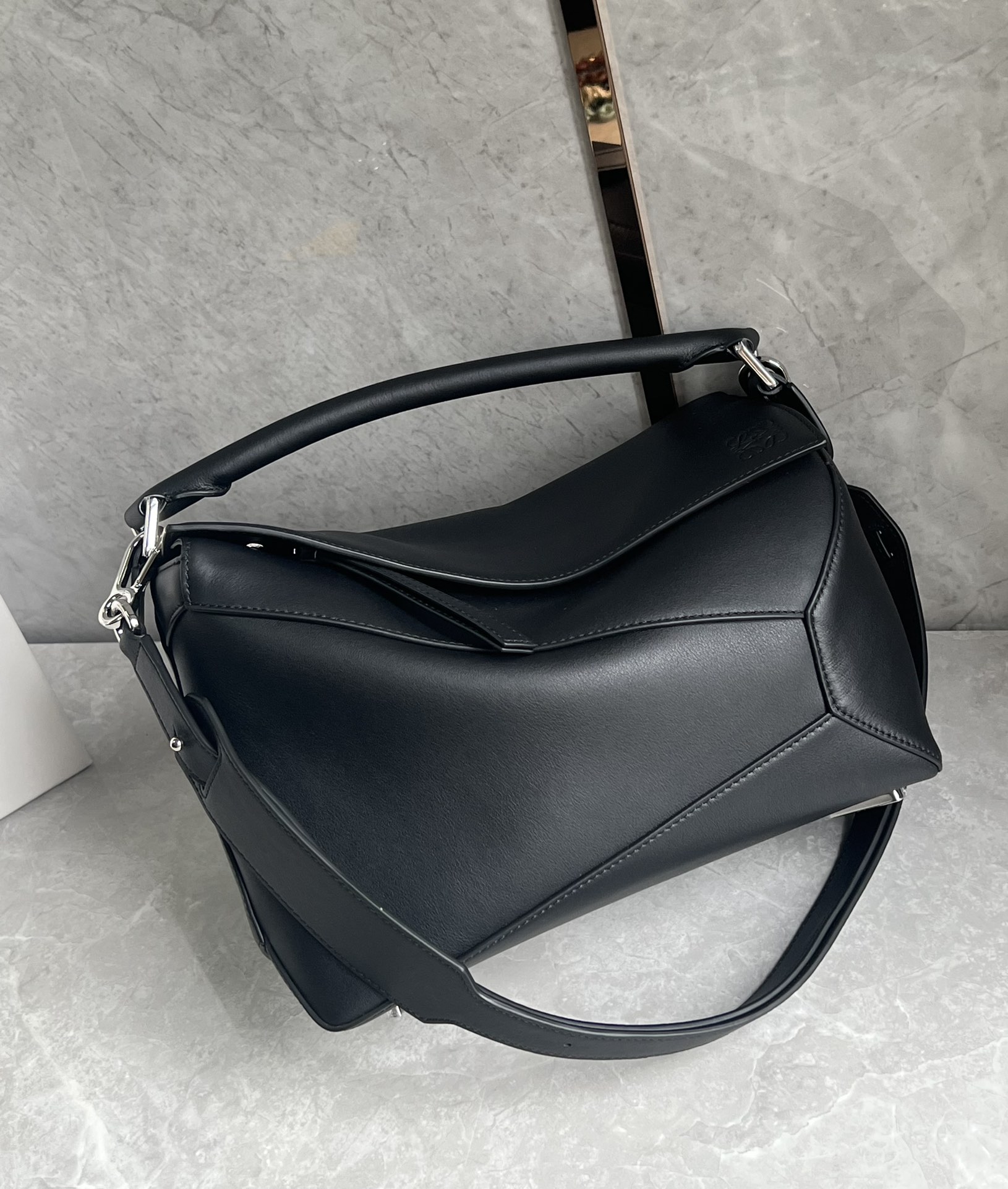 Puzzle bag 29cm in classic calfskin Black High