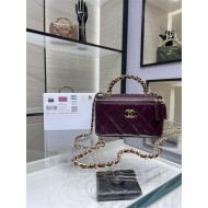 Chanel CLUTCH WITH CHAIN AP4168 Shiny Lambskin & Gold-Tone Metal Burgundy High