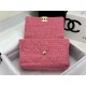 Large Chanel 19 Flap Bag Tweed Gold-Tone Rose-Pink High