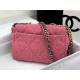 Large Chanel 19 Flap Bag Tweed Gold-Tone Rose-Pink High