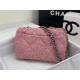 Large Chanel 19 Flap Bag Tweed Gold-Tone Pink High