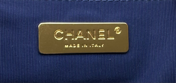 Large Chanel 19 Flap Bag Tweed Gold-Tone Blue High