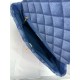 Large Chanel 19 Flap Bag Denim Gold-Tone Blue High