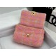 Chanel 19 Flap Bag Tweed Gold-Tone Pink-Orange High