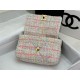 Chanel 19 Flap Bag Tweed Gold-Tone Pink High