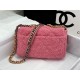 Chanel 19 Flap Bag Tweed Gold-Tone Rose-Pink High