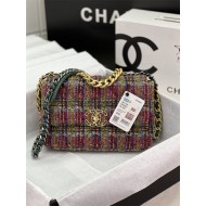 Chanel 19 Flap Bag Tweed Gold-Tone Green High