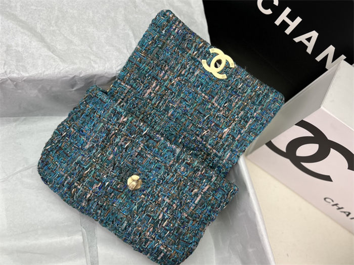 Chanel 19 Flap Bag Tweed Gold-Tone Olive High