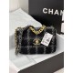 Chanel 19 Flap Bag Tweed Gold-Tone Black-Grey High