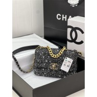 Chanel 19 Flap Bag Tweed Gold-Tone Grey High