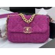 Chanel 19 Flap Bag Tweed Gold-Tone Fuchsia High