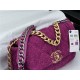 Chanel 19 Flap Bag Tweed Gold-Tone Fuchsia High