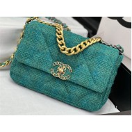 Chanel 19 Flap Bag Tweed Gold-Tone Green High