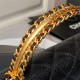 WALLET ON CHAIN AP4062 Grained Shiny Calfskin & Gold-Tone Metal Black A