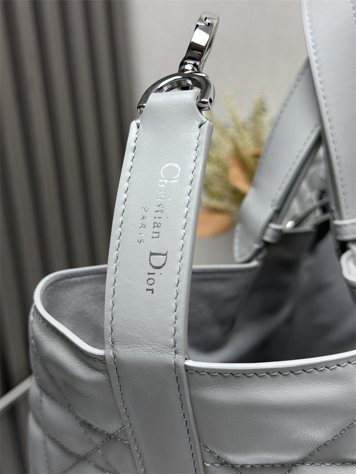 DIOR TOUJOURS BAG LARGE Macrocannage Calfskin Grey High