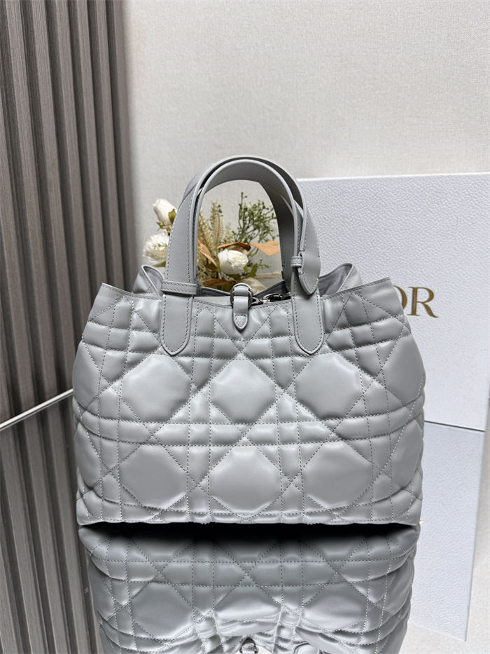 DIOR TOUJOURS BAG MEDIUM Macrocannage Calfskin Grey High