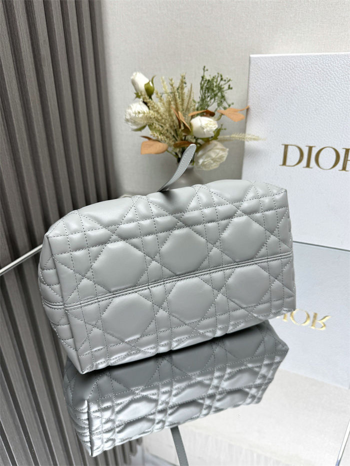 DIOR TOUJOURS BAG SMALL Macrocannage Calfskin Grey High