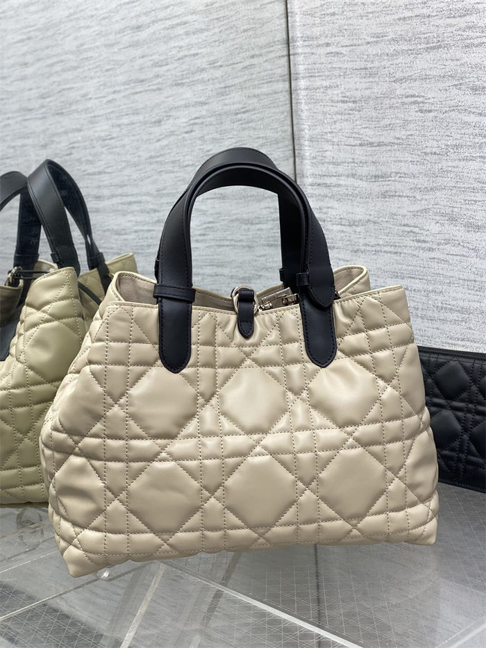 DIOR TOUJOURS BAG MEDIUM Macrocannage Calfskin Rope Beige High