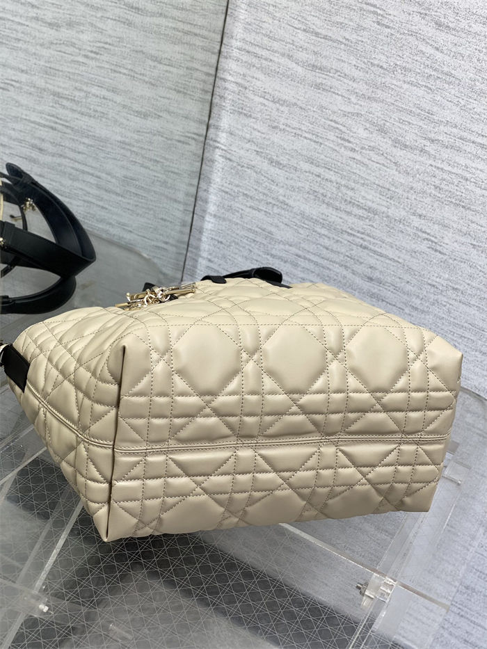 DIOR TOUJOURS BAG MEDIUM Macrocannage Calfskin Rope Beige High