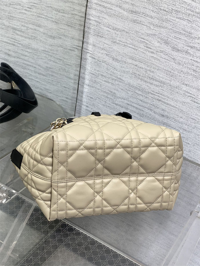 DIOR TOUJOURS BAG SMALL Macrocannage Calfskin Rope Beige High