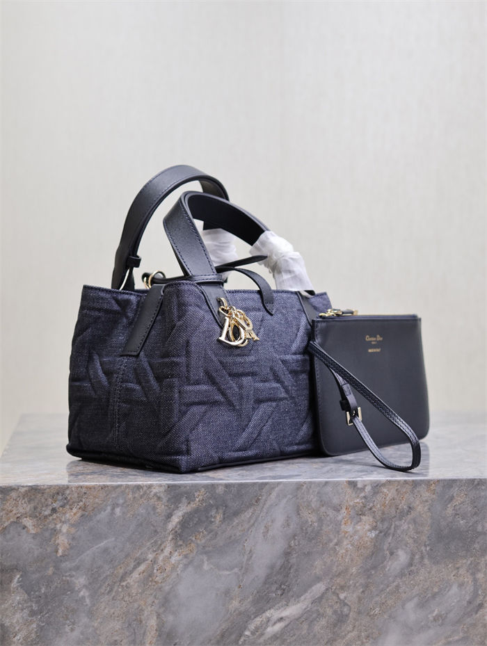 DIOR TOUJOURS BAG SMALL Graphic Cannage Denim Blue High