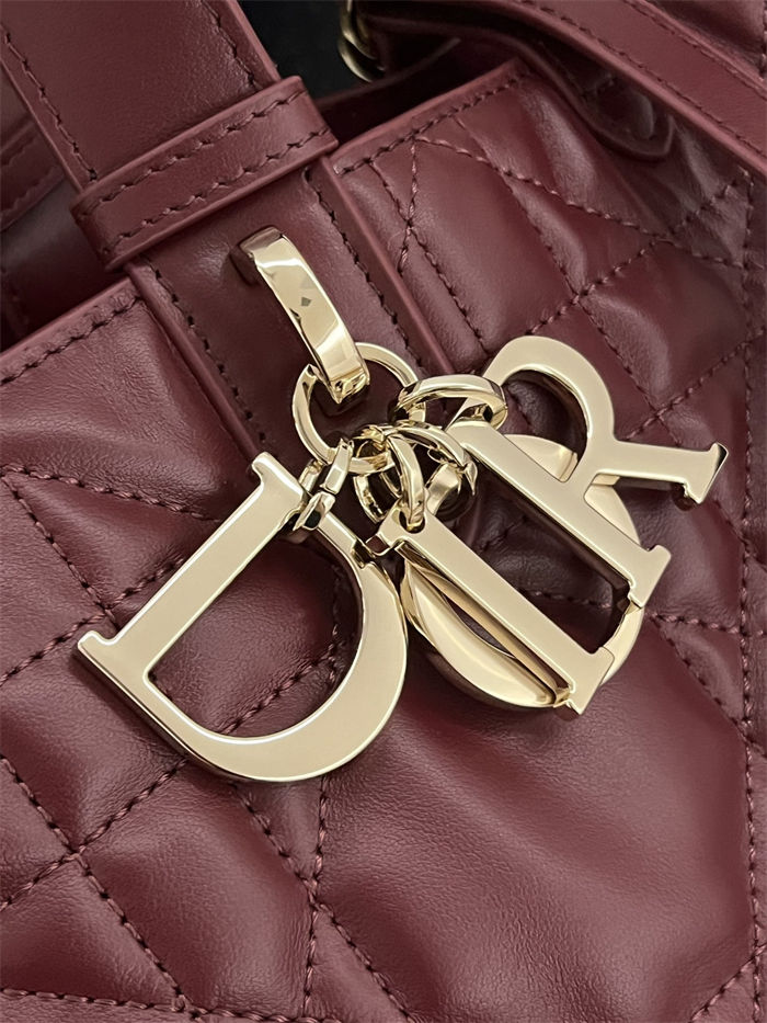 DIOR TOUJOURS BAG MEDIUM Macrocannage Calfskin Burgundy High