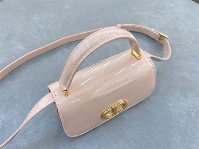 30 Montaigne Avenue Top Handle Bag Small Calfskin Pink High