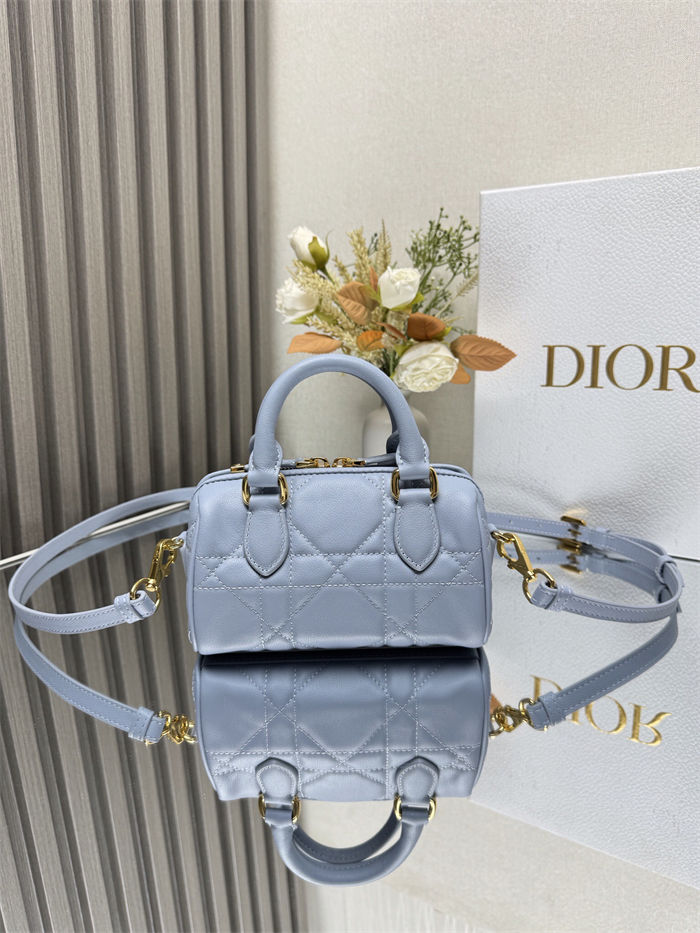 Dior Groove 16 Mini Bag Macrocannage Calfskin Blue High