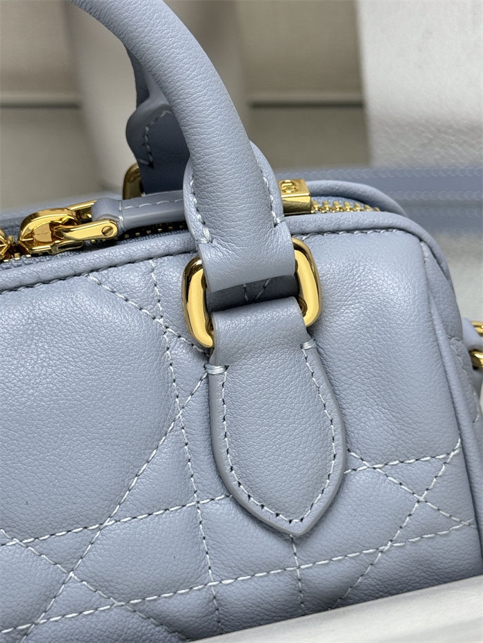 Dior Groove 16 Mini Bag Macrocannage Calfskin Blue High