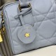 Dior Groove 20 Bag Macrocannage Calfskin Blue High