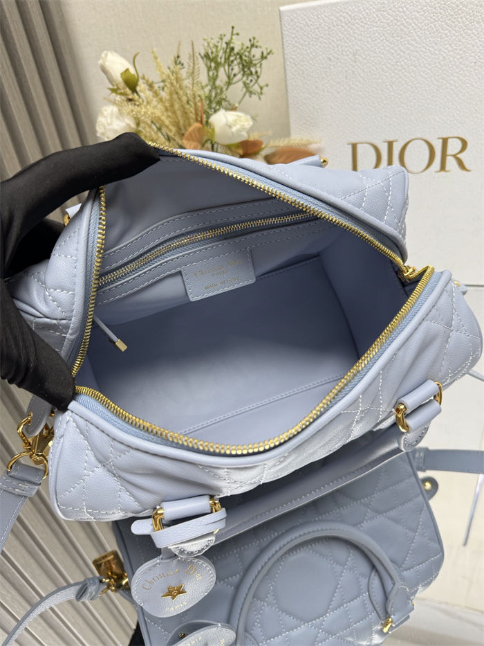 Dior Groove 25 Bag Macrocannage Calfskin Blue High