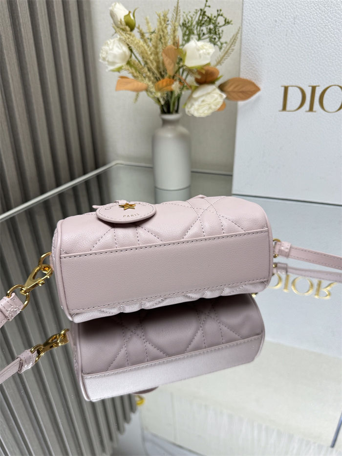 Dior Groove 16 Mini Bag Macrocannage Calfskin Pink High