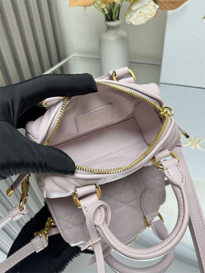 Dior Groove 16 Mini Bag Macrocannage Calfskin Pink High