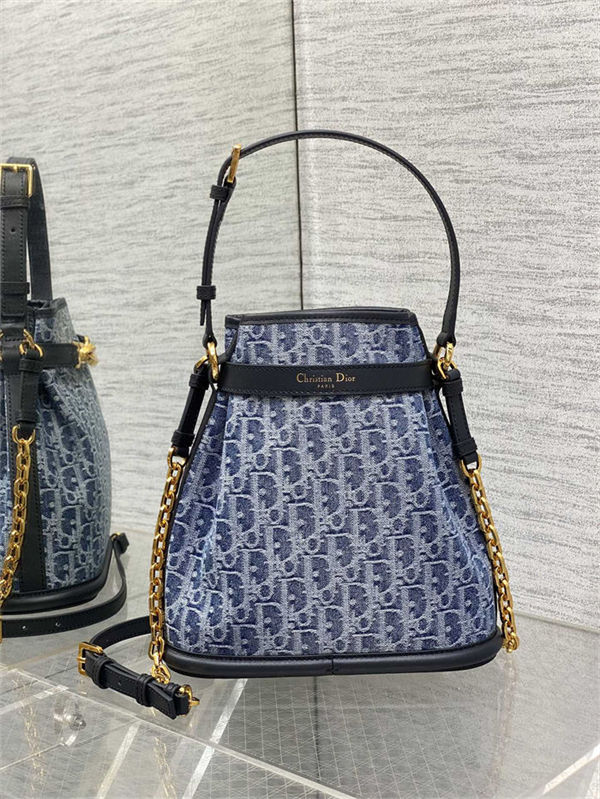 C'est Dior Bag Medium Dior Oblique Jacquard Blue Denim High