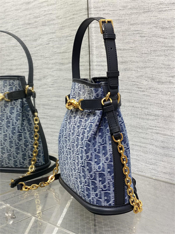 C'est Dior Bag Medium Dior Oblique Jacquard Blue Denim High