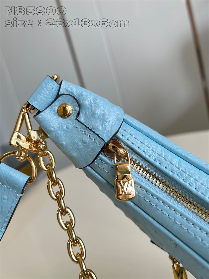 Louis Vuitton LOOP Handbag Ostrich leather N85900 Blue High