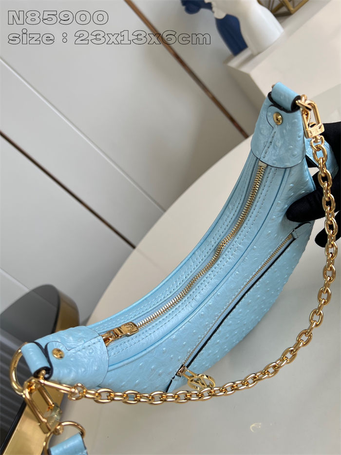 Louis Vuitton LOOP Handbag Ostrich leather N85900 Blue High