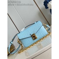 Louis Vuitton POCHETTE MÉTIS EAST WEST Ostrich leather N85902 Blue High