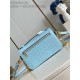 Louis Vuitton POCHETTE MÉTIS EAST WEST Ostrich leather N85902 Blue High