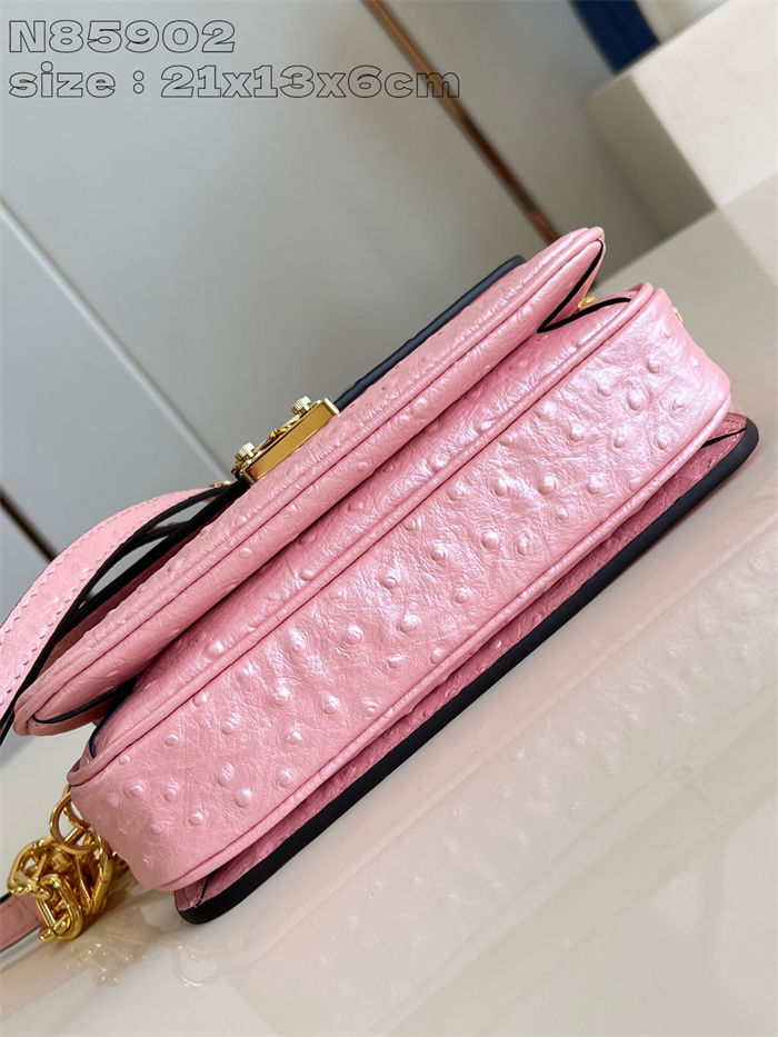 Louis Vuitton POCHETTE MÉTIS EAST WEST Ostrich leather N85902 Pink High