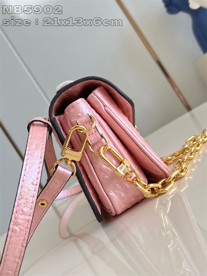 Louis Vuitton POCHETTE MÉTIS EAST WEST Ostrich leather N85902 Pink High