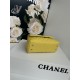 SMALL FLAP BAG WITH TOP HANDLE Grained Calfskin Yellow-binding Gold Metal High