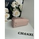 SMALL FLAP BAG WITH TOP HANDLE Grained Calfskin Pink-binding Gold Metal High