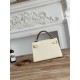 Hermes Kelly Mini II Bag Epsom Leather WAX-Bicolor Craie/Jaune Poussin/Sesame High