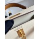 Hermes Kelly Mini II Bag Epsom Leather WAX-Bicolor Craie/Jaune Poussin/Sesame High