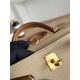 Hermes Kelly Mini II Bag Epsom Leather WAX-Bicolor Trench/Gold High