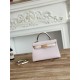 Hermes Kelly Mini II Bag Epsom Leather WAX-Bicolor Rose Sheherazade/Craie High